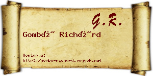 Gombó Richárd névjegykártya